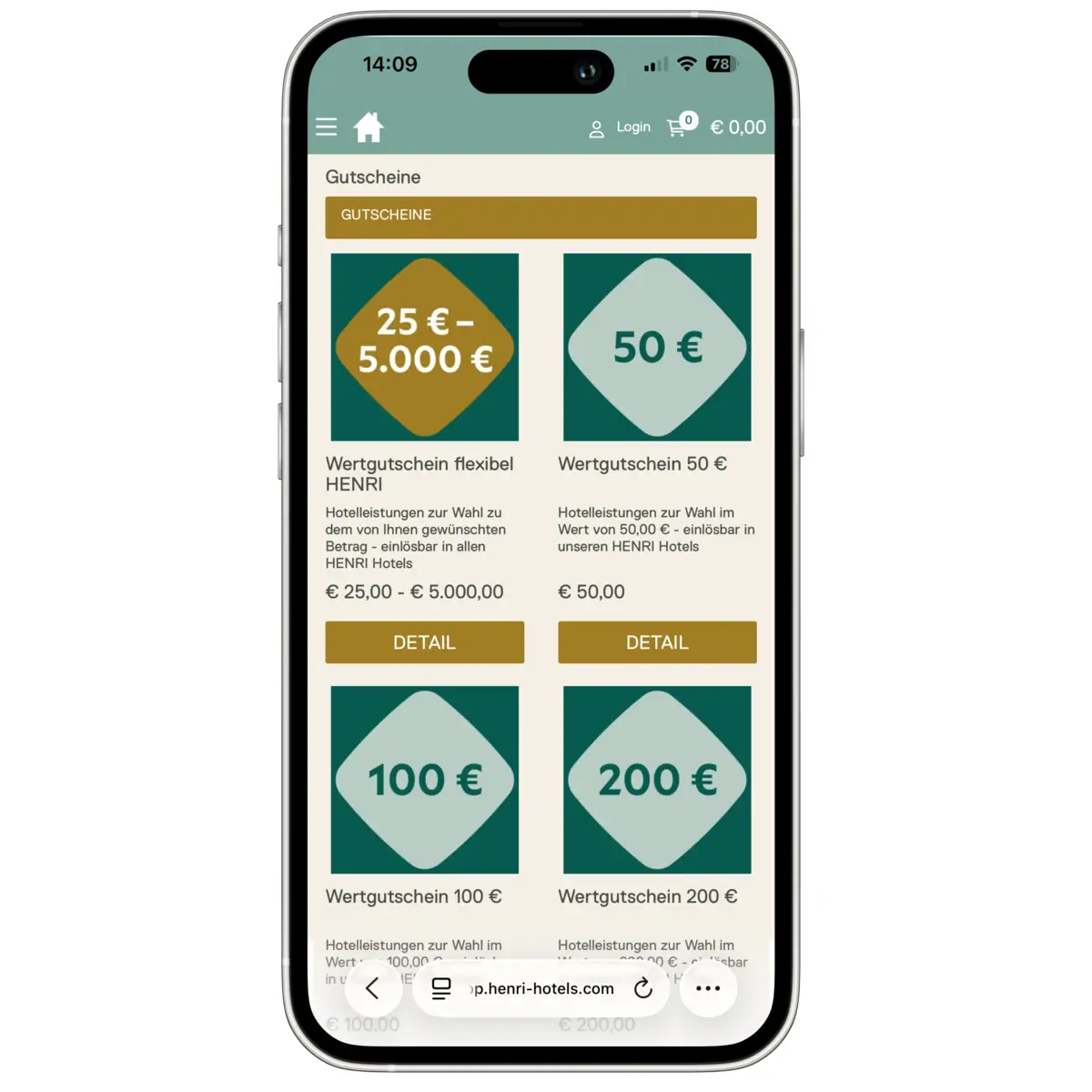 Ein Mobiltelefon mit einem Bildschirm, der eine Preisliste anzeigt.