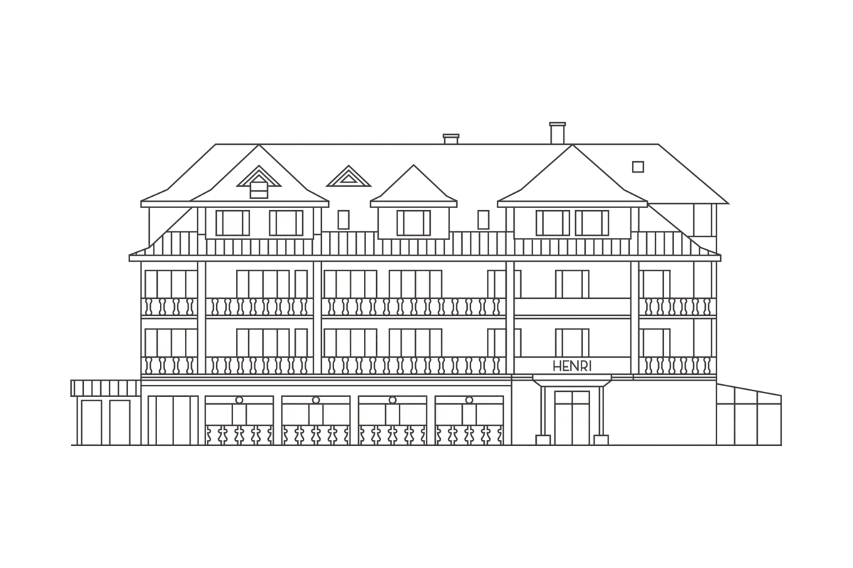 Illustration des HENRI Garmisch-Partenkirchen Zeichnung des HENRI Garmisch-Partenkirchen